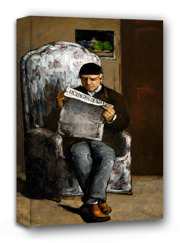 The Artist_s Father, Reading LÉvénement, Paul Cézanne - obraz na płótnie 60x80 cm