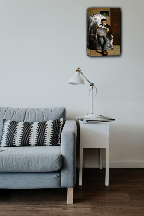 The Artist_s Father, Reading LÉvénement, Paul Cézanne - obraz na płótnie 60x80 cm