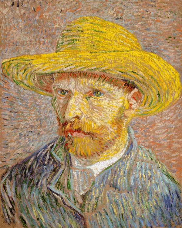 Autoportret w Kapeluszu Słomkowym, Vincent van Gogh - plakat 50x70 cm
