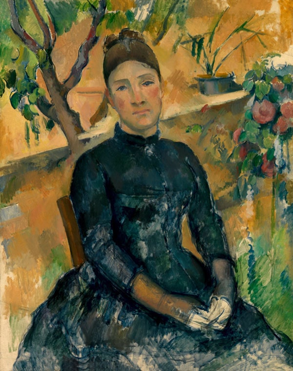 Madame Cézanne in the Conservatory, Paul Cézanne - plakat 70x100 cm
