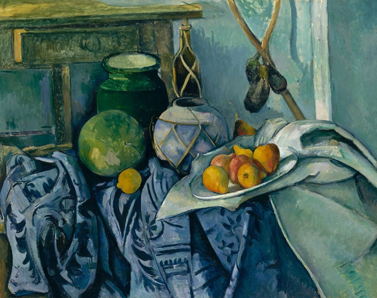 Still Life with a Ginger Jar and Eggplants, Paul Cézanne - plakat 59,4x42 cm