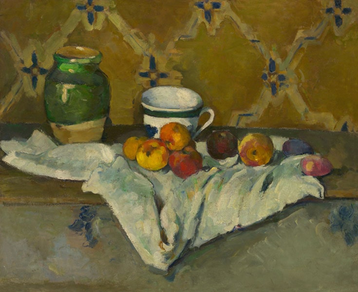 Still Life with Jar, Cup, and Apples, Paul Cézanne - plakat 60x40 cm