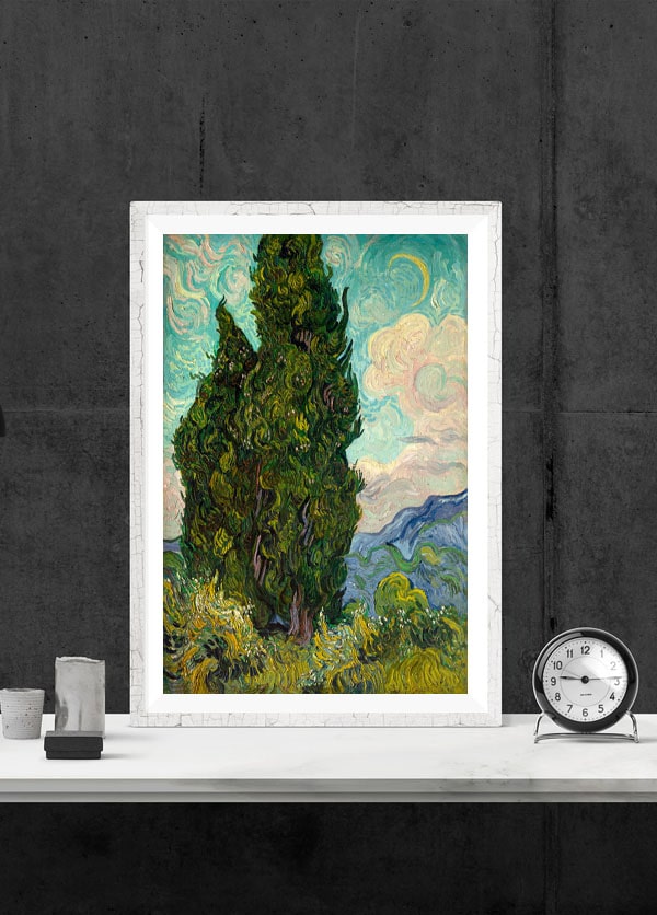 Cyprysy, Vincent van Gogh - plakat 21x29,7 cm