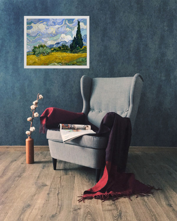 Pole pszenicy z cyprysami, Vincent van Gogh - plakat 59,4x42 cm