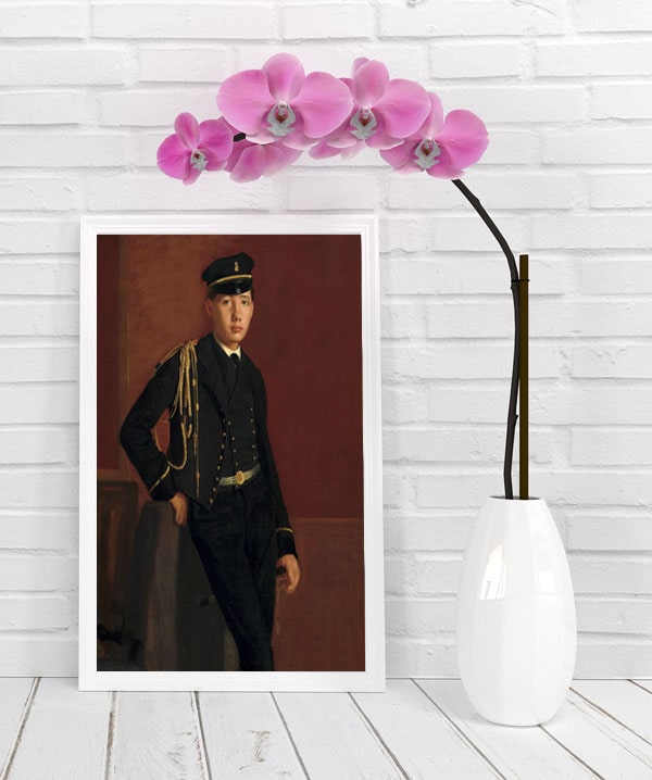 Achille De Gas in the Uniform of a Cadet, Edgar Degas - plakat 50x70 cm