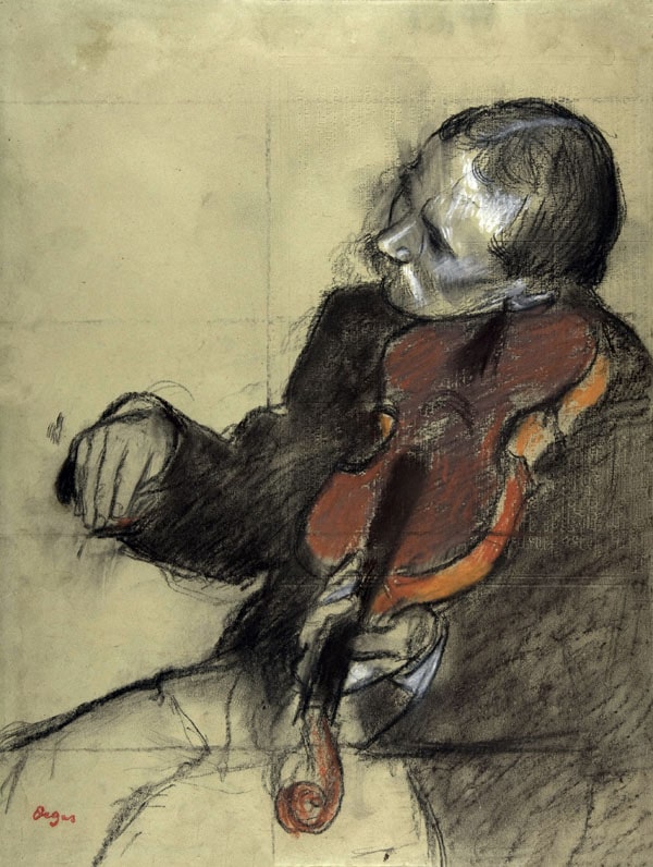 Violinist, Study for The Dance Lesson, Edgar Degas - plakat 50x70 cm