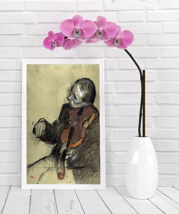 Violinist, Study for The Dance Lesson, Edgar Degas - plakat 50x70 cm