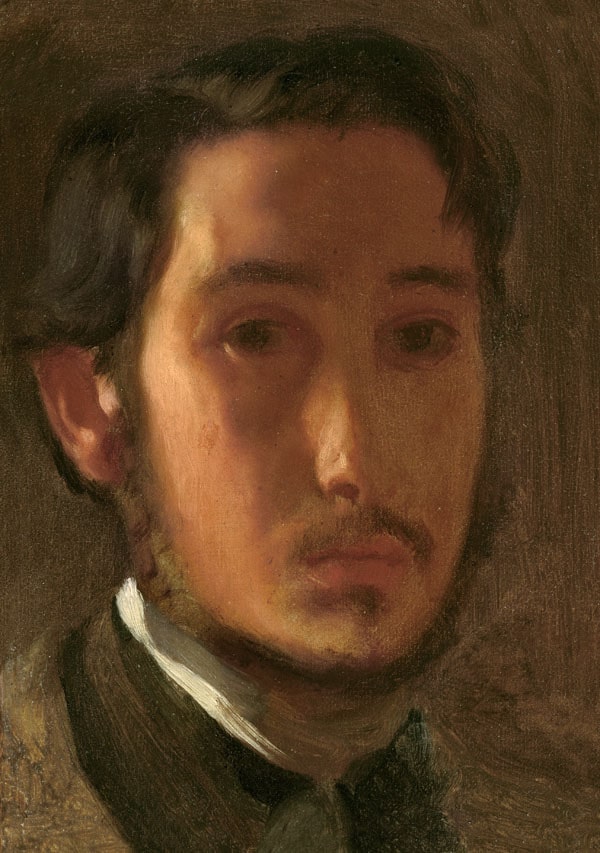 Self Portrait with White Collar, Edgar Degas - plakat 42x59,4 cm