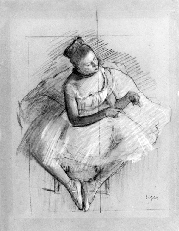 Seated Dancer, Edgar Degas - plakat 42x59,4 cm