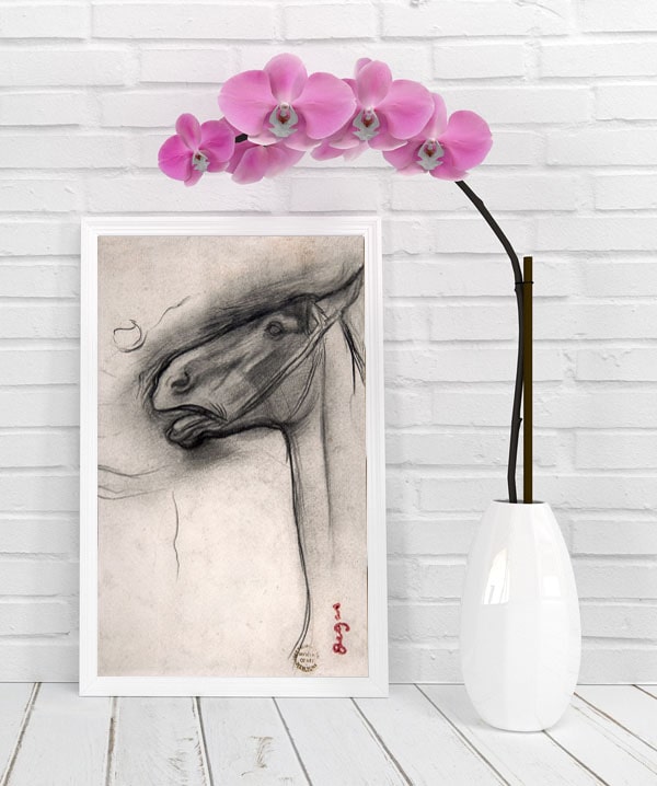 Head of a Horse, Edgar Degas - plakat 21x29,7 cm