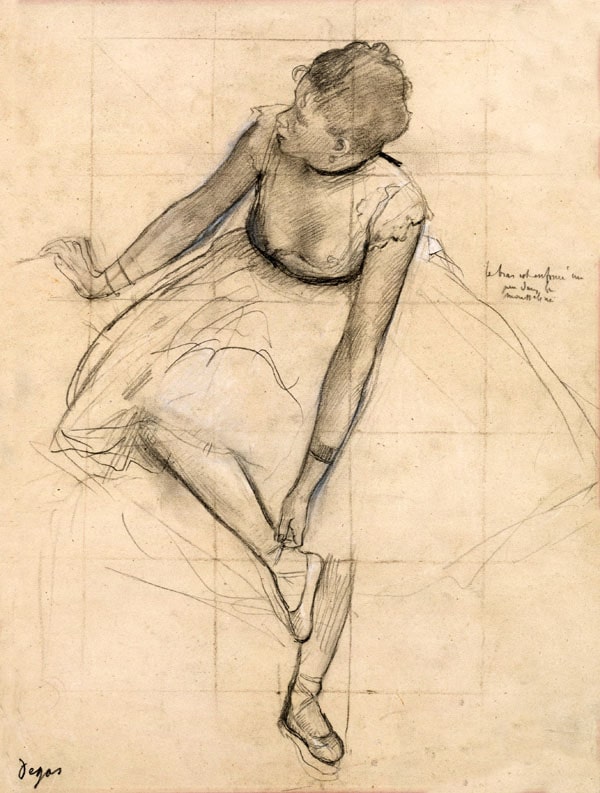 Dancer Adjusting Her Slipper, Edgar Degas - plakat 60x80 cm