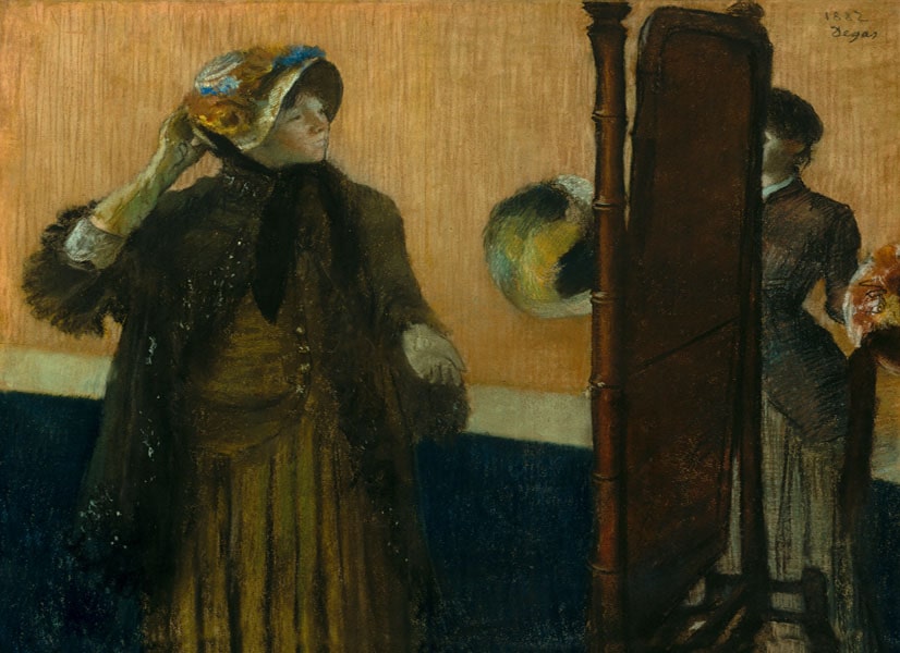 At the Milliners, Edgar Degas - plakat 80x60 cm