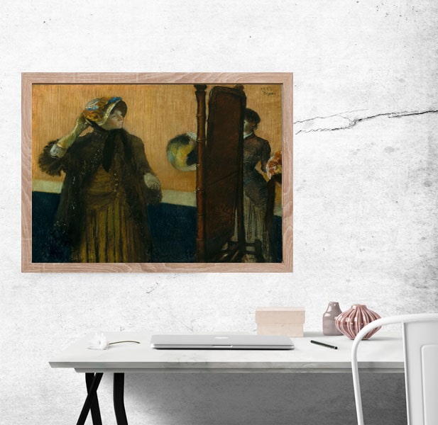 At the Milliners, Edgar Degas - plakat 80x60 cm