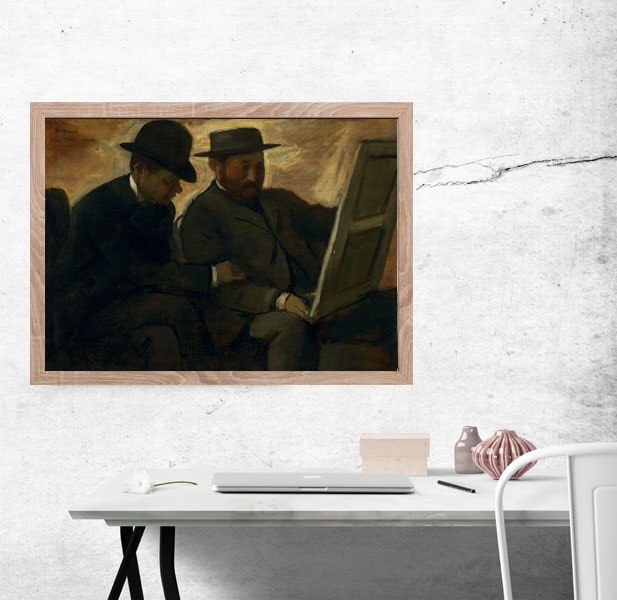 Paul Lafond and Alphonse Cherfils Examining a Painting, Edgar Degas - plakat 50x40 cm