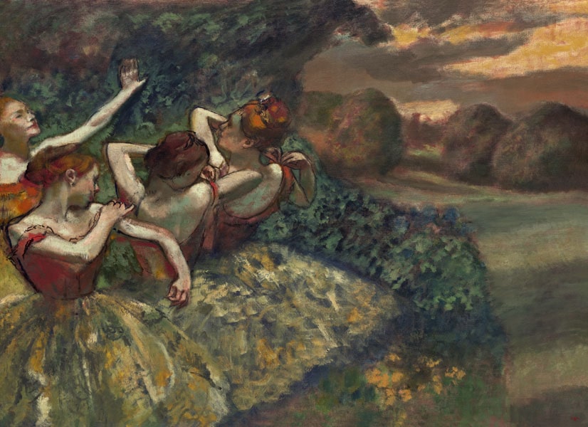 Four Dancers, Edgar Degas - plakat 80x60 cm