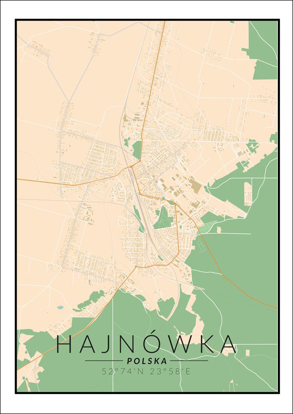 Hajnówka mapa kolorowa - plakat 42x59,4 cm