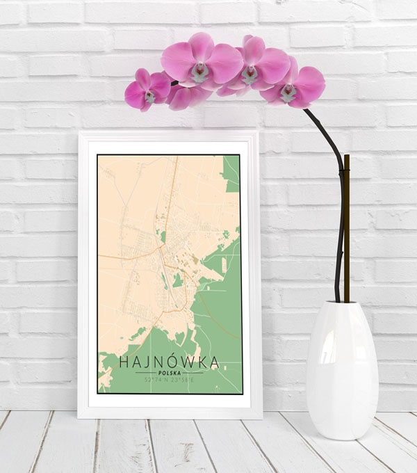 Hajnówka mapa kolorowa - plakat 42x59,4 cm