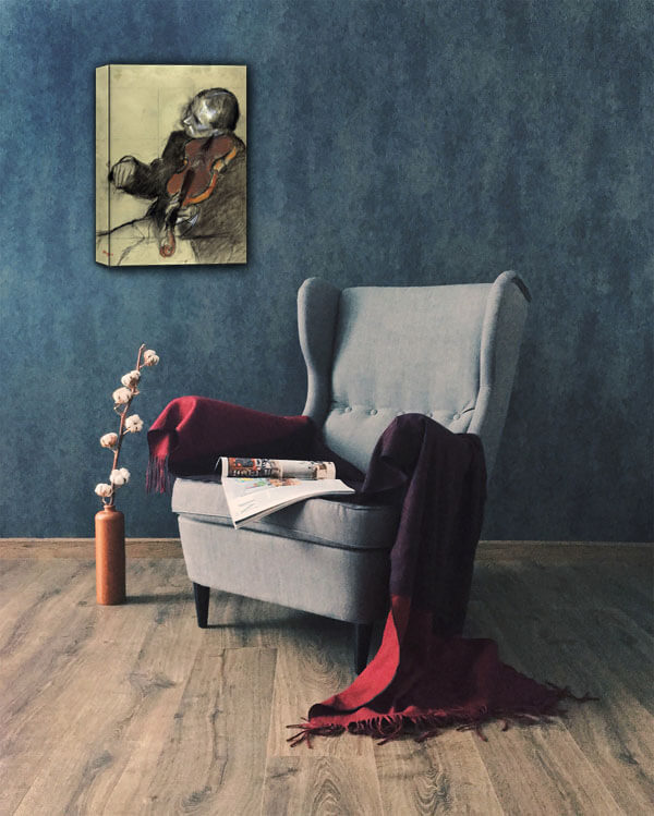 Violinist, Study for The Dance Lesson, Edgar Degas - obraz na płótnie 30x40 cm