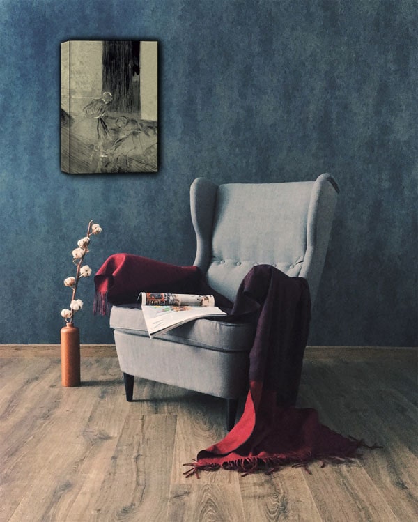 Two Dancers in a Rehearsal Room2, Edgar Degas - obraz na płótnie 90x120 cm