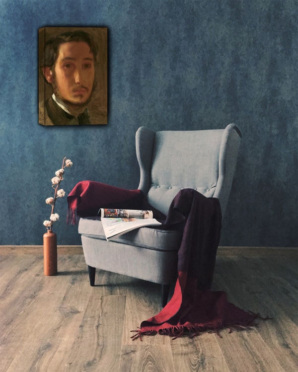 Self Portrait with White Collar, Edgar Degas - obraz na płótnie 60x80 cm