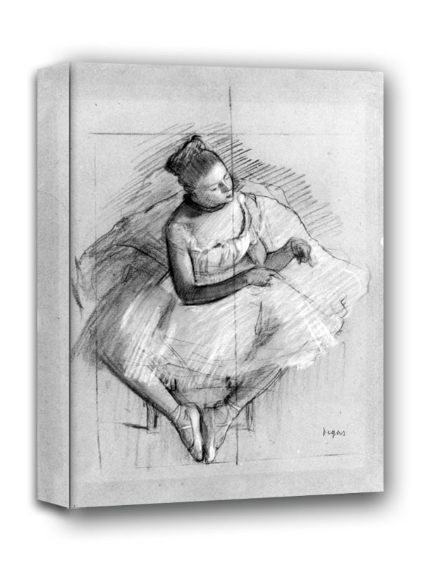 Seated Dancer, Edgar Degas - obraz na płótnie 20x30 cm