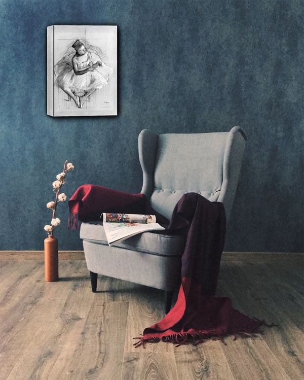 Seated Dancer, Edgar Degas - obraz na płótnie 20x30 cm