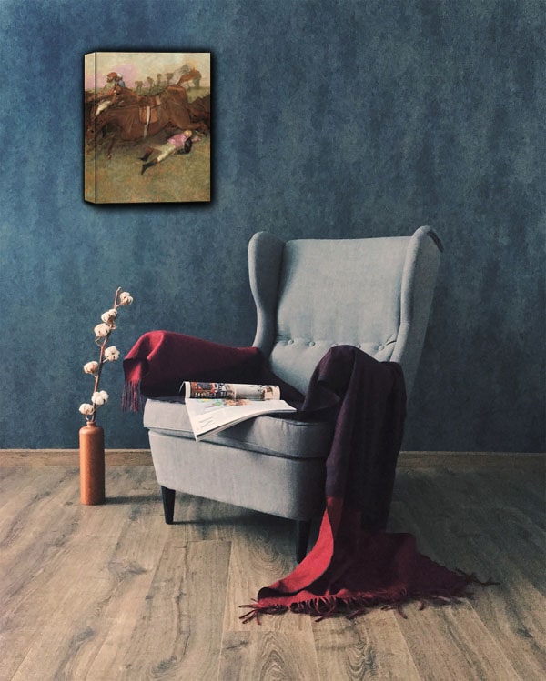 Scene from the Steeplechase The Fallen Jockey, Edgar Degas - obraz na płótnie 40x50 cm