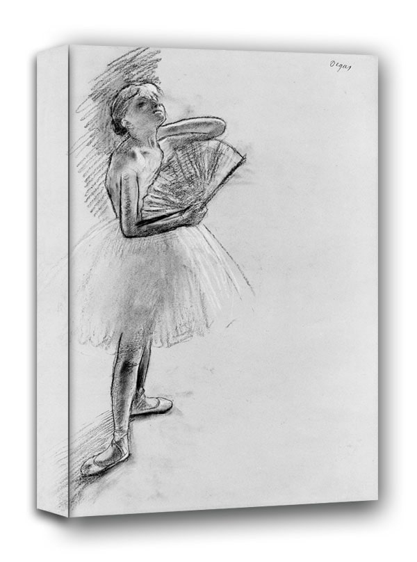 Dancer with a Fan, Edgar Degas - obraz na płótnie 20x30 cm