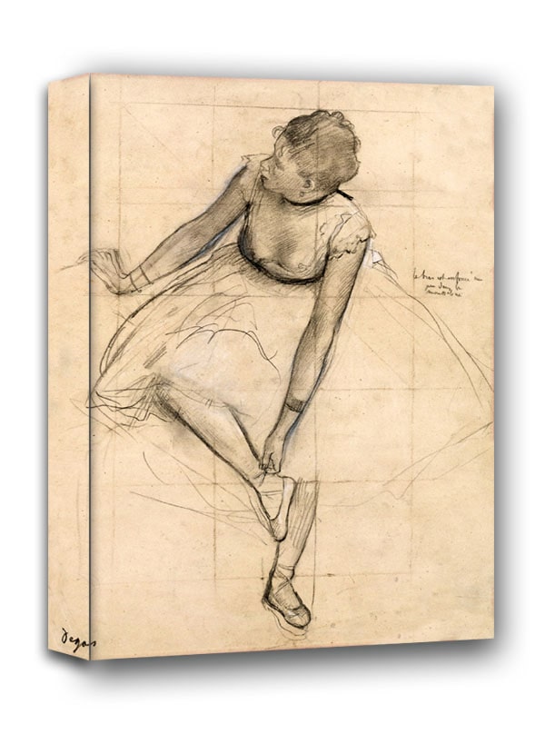 Dancer Adjusting Her Slipper, Edgar Degas - obraz na płótnie 70x100 cm