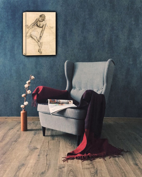 Dancer Adjusting Her Slipper, Edgar Degas - obraz na płótnie 70x100 cm