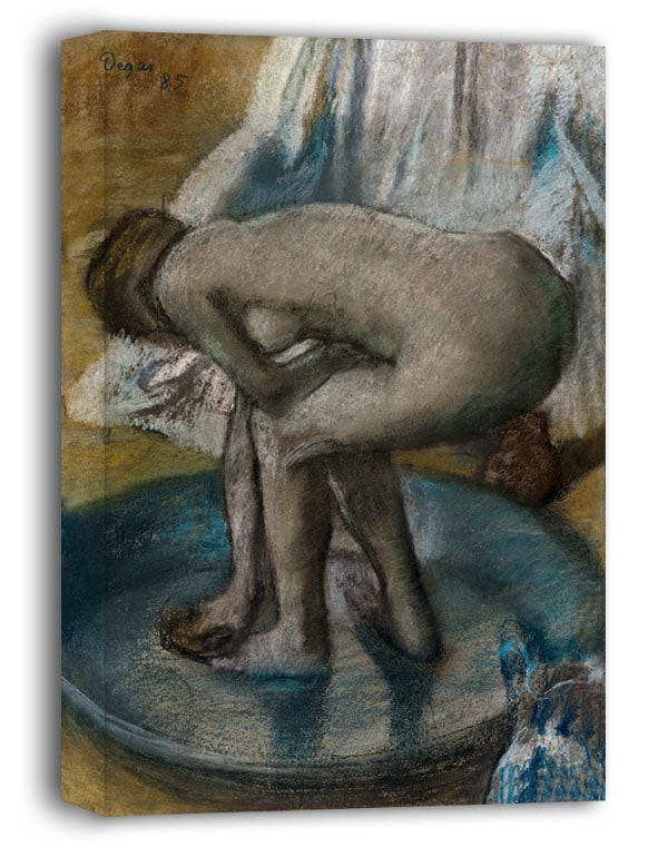 Woman Bathing in a Shallow Tub, Edgar Degas - obraz na płótnie 60x80 cm