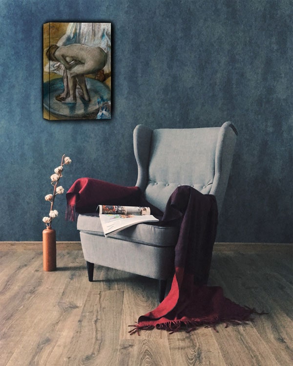 Woman Bathing in a Shallow Tub, Edgar Degas - obraz na płótnie 60x80 cm