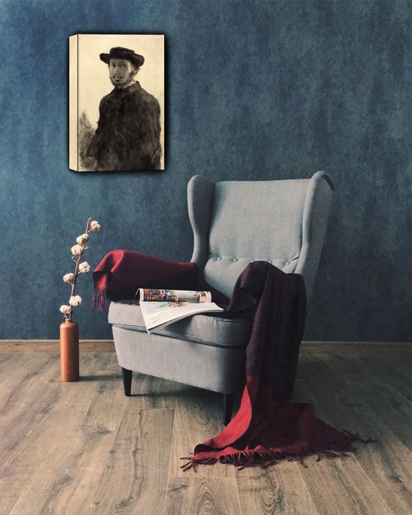 Autoportret1857, Edgar Degas - obraz na płótnie 90x120 cm