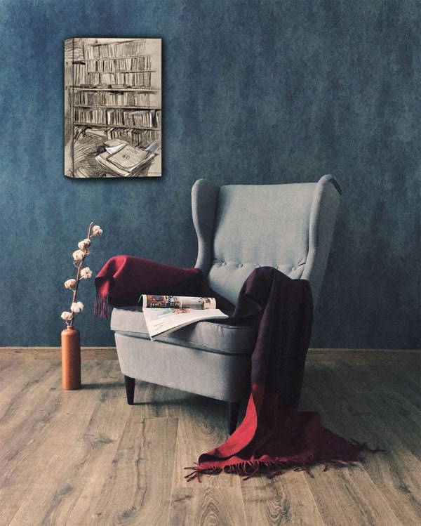 Bookshelves, Study for Edmond Duranty, Edgar Degas - obraz na płótnie 50x70 cm