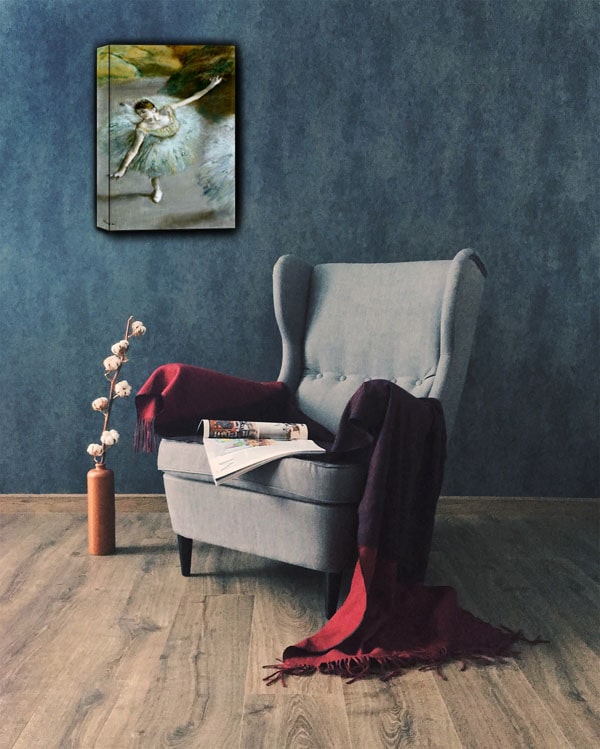 Dancer in Green, Edgar Degas - obraz na płótnie 60x90 cm