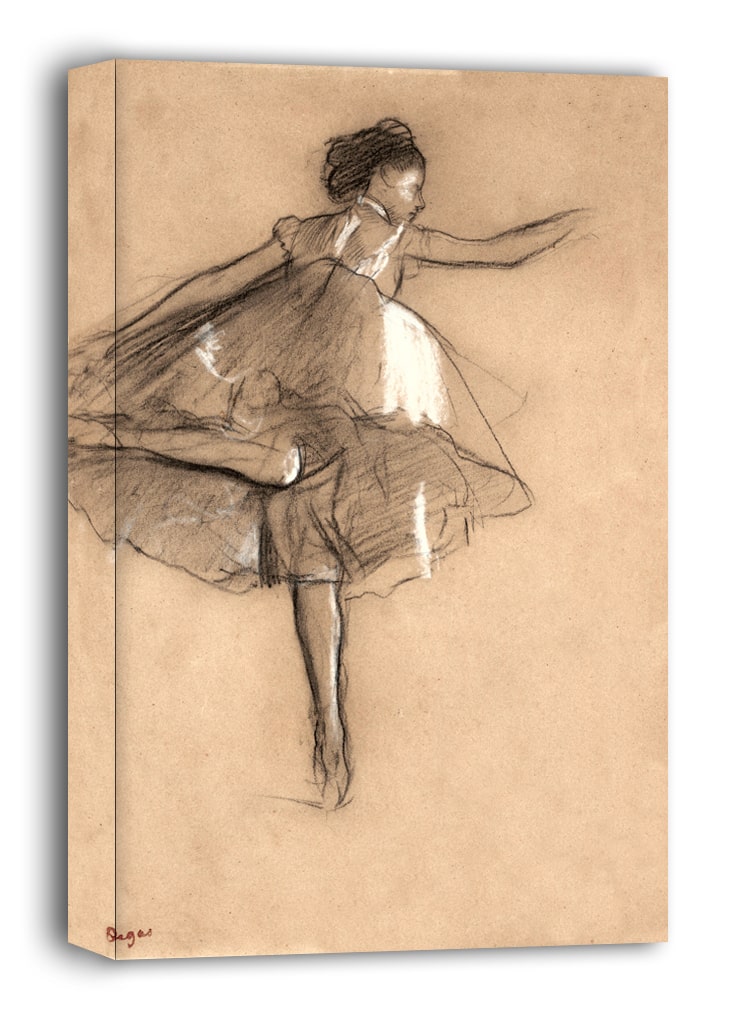 Dancer on pointe, Edgar Degas - obraz na płótnie 70x100 cm