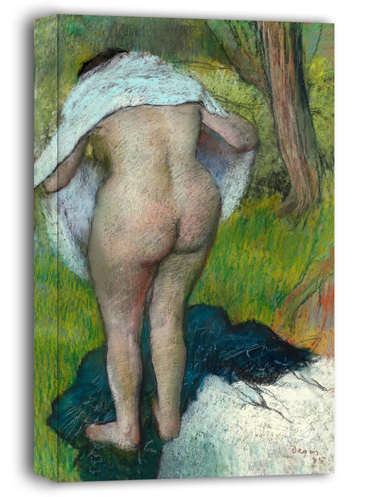 Girl Drying Herself, Edgar Degas - obraz na płótnie 60x80 cm