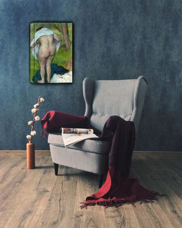 Girl Drying Herself, Edgar Degas - obraz na płótnie 60x80 cm