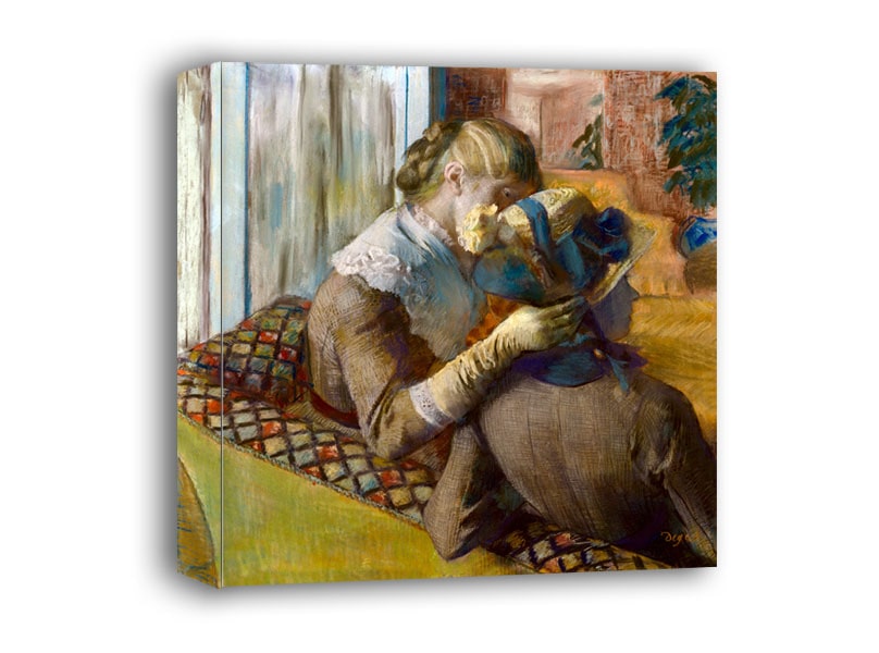 At the Milliners,1881, Edgar Degas - obraz na płótnie 60x60 cm