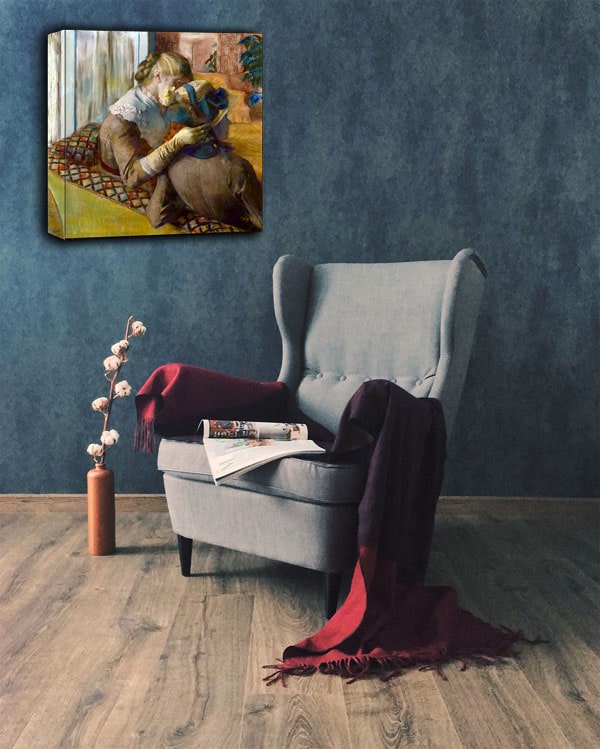 At the Milliners,1881, Edgar Degas - obraz na płótnie 60x60 cm