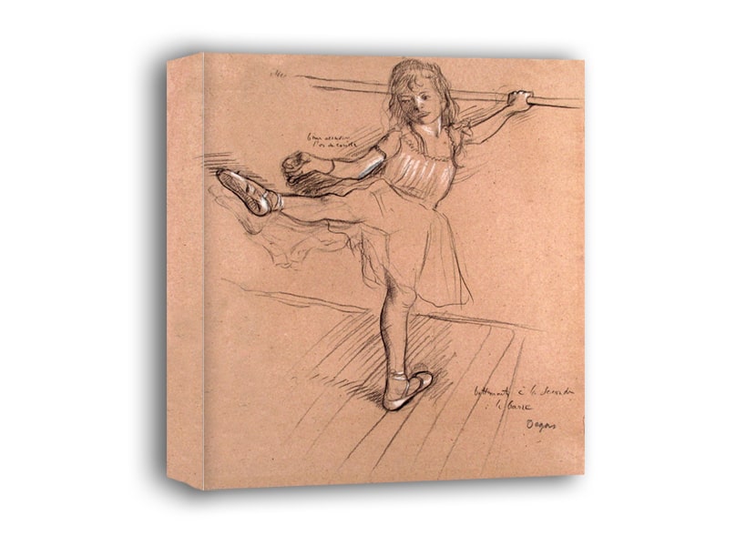 Little Girl Practicing at the Bar, Edgar Degas - obraz na płótnie 85x85 cm