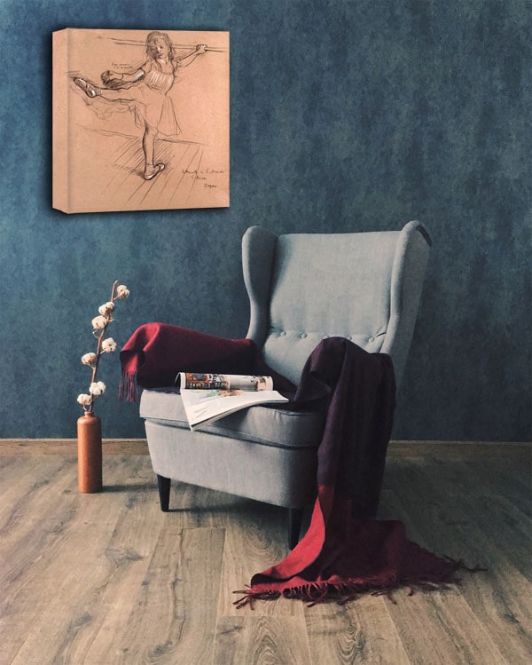 Little Girl Practicing at the Bar, Edgar Degas - obraz na płótnie 85x85 cm