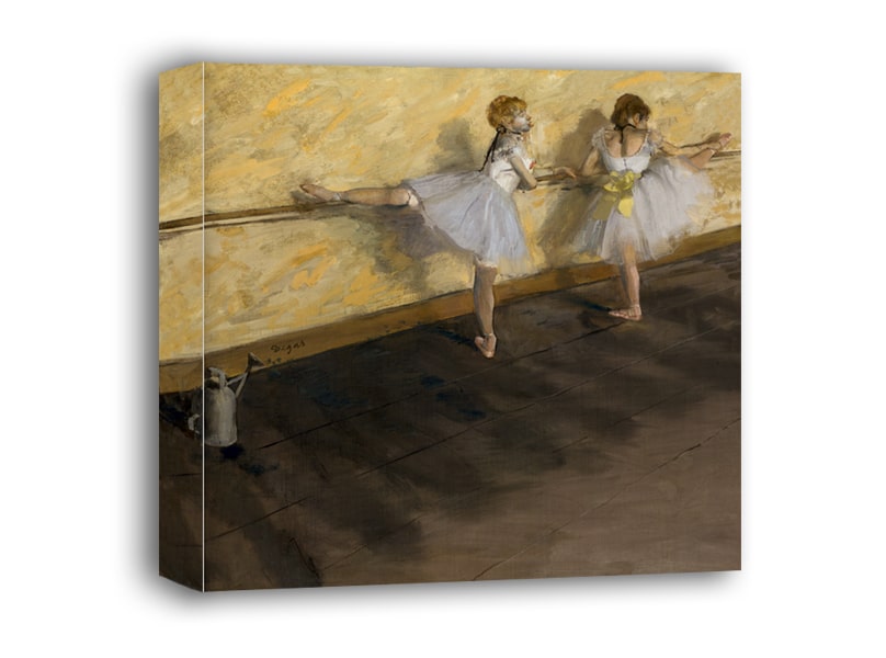 Dancers Practicing at the Barre, Edgar Degas - obraz na płótnie 30x30 cm