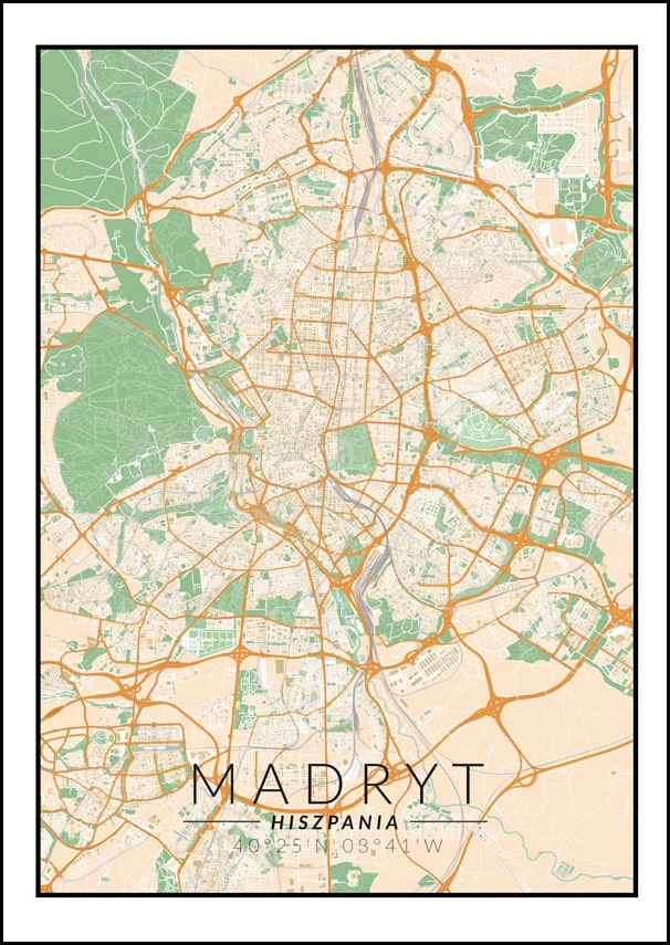 Madryt mapa kolorowa - plakat 20x30 cm