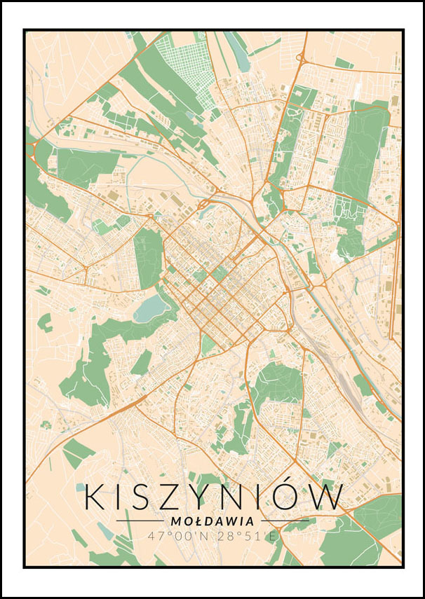 Kiszyniow mapa kolorowa - plakat 20x30 cm