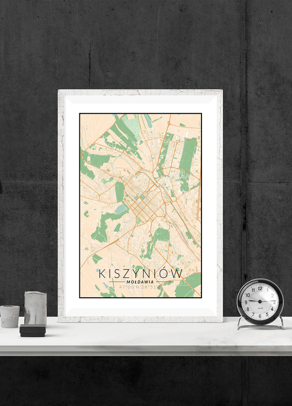 Kiszyniow mapa kolorowa - plakat 20x30 cm