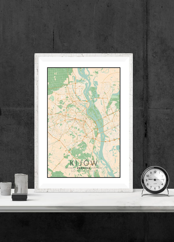 Kijów mapa kolorowa - plakat 42x59,4 cm