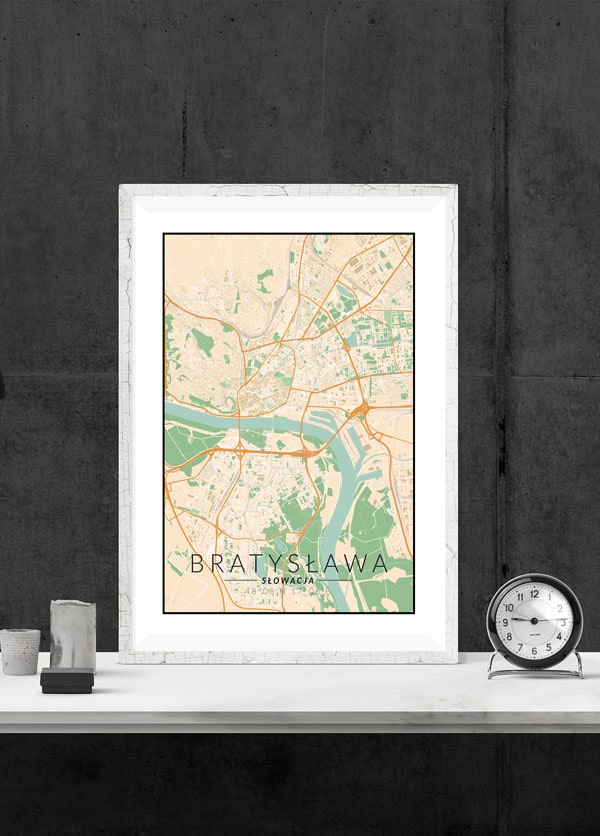 Bratysława mapa kolorowa - plakat 20x30 cm