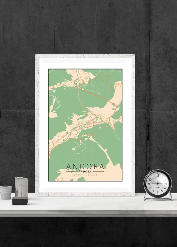 Andora mapa kolorowa - plakat 61x91,5 cm