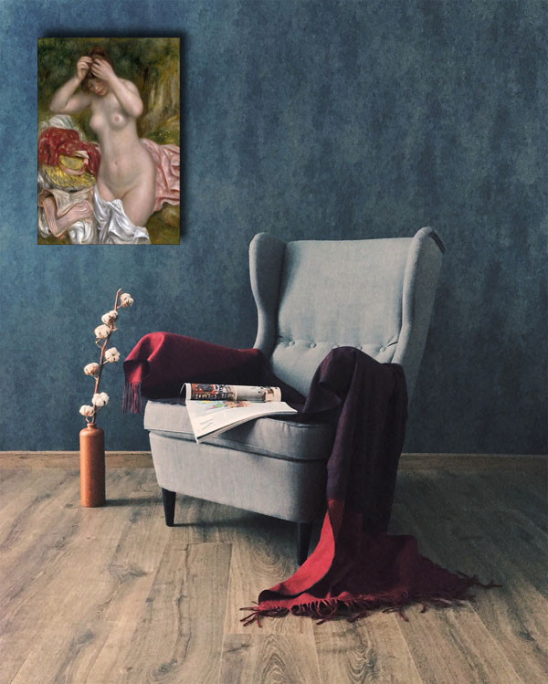 Bather Arranging Her Hair, Auguste Renoir - obraz na płótnie 60x80 cm